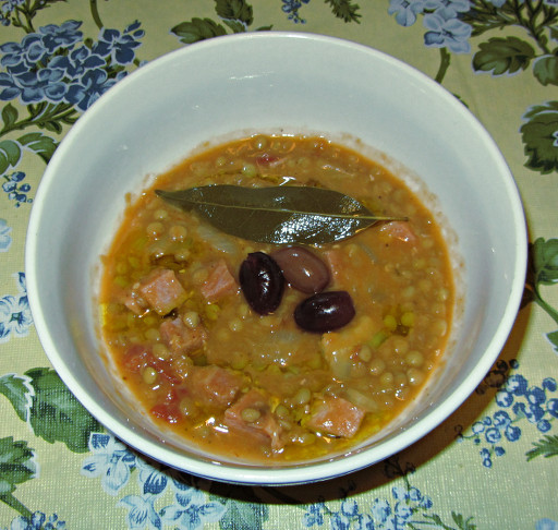 Greek Lentils with Ham